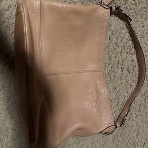 Coach Pebbled Leather Shoulder Bag in Light Tan